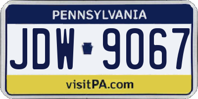PA license plate JDW9067