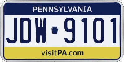 PA license plate JDW9101