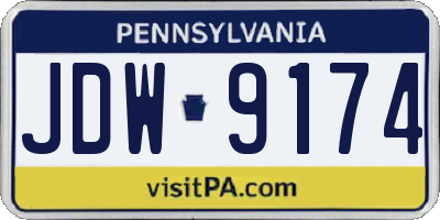 PA license plate JDW9174