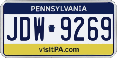 PA license plate JDW9269