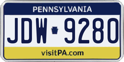 PA license plate JDW9280