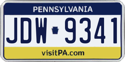 PA license plate JDW9341