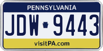 PA license plate JDW9443