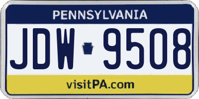 PA license plate JDW9508