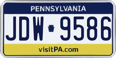 PA license plate JDW9586