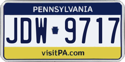 PA license plate JDW9717