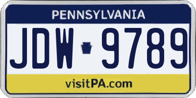 PA license plate JDW9789