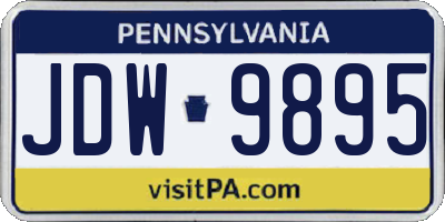 PA license plate JDW9895