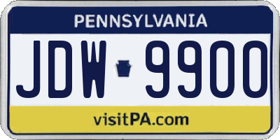 PA license plate JDW9900