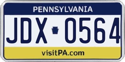 PA license plate JDX0564