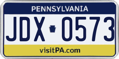 PA license plate JDX0573