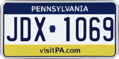 PA license plate JDX1069