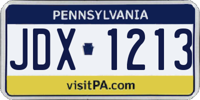 PA license plate JDX1213