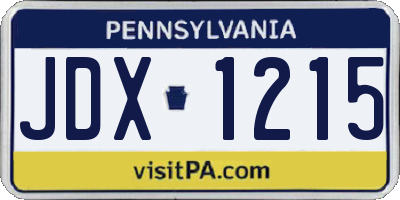 PA license plate JDX1215