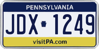 PA license plate JDX1249