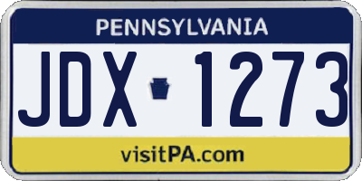 PA license plate JDX1273