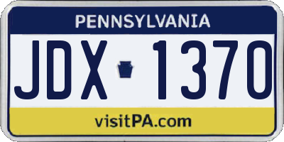 PA license plate JDX1370