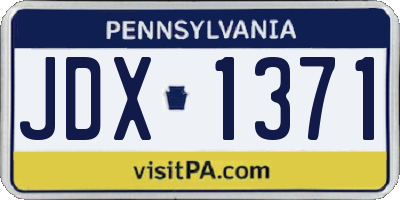 PA license plate JDX1371