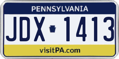PA license plate JDX1413