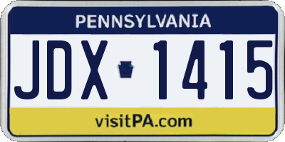 PA license plate JDX1415