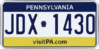 PA license plate JDX1430