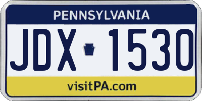 PA license plate JDX1530