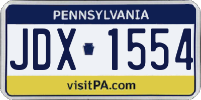 PA license plate JDX1554