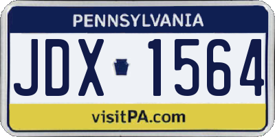 PA license plate JDX1564