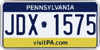 PA license plate JDX1575