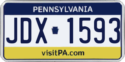 PA license plate JDX1593