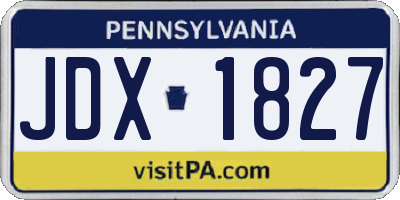 PA license plate JDX1827