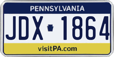 PA license plate JDX1864