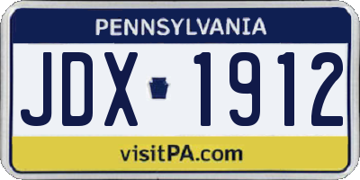 PA license plate JDX1912
