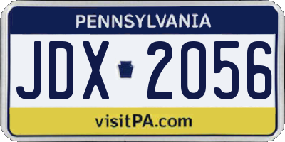 PA license plate JDX2056
