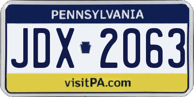 PA license plate JDX2063