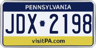 PA license plate JDX2198