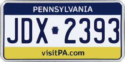 PA license plate JDX2393