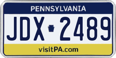 PA license plate JDX2489