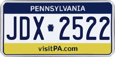 PA license plate JDX2522