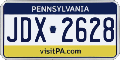 PA license plate JDX2628