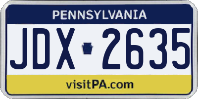 PA license plate JDX2635