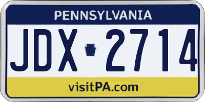 PA license plate JDX2714