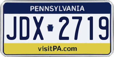 PA license plate JDX2719