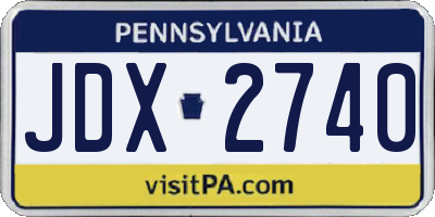 PA license plate JDX2740