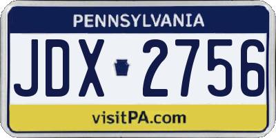 PA license plate JDX2756