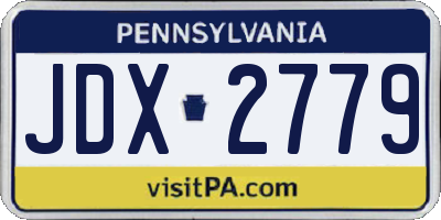 PA license plate JDX2779