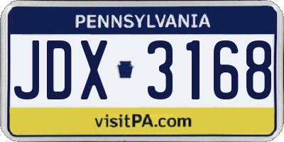 PA license plate JDX3168