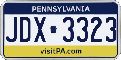 PA license plate JDX3323