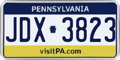 PA license plate JDX3823