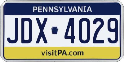 PA license plate JDX4029